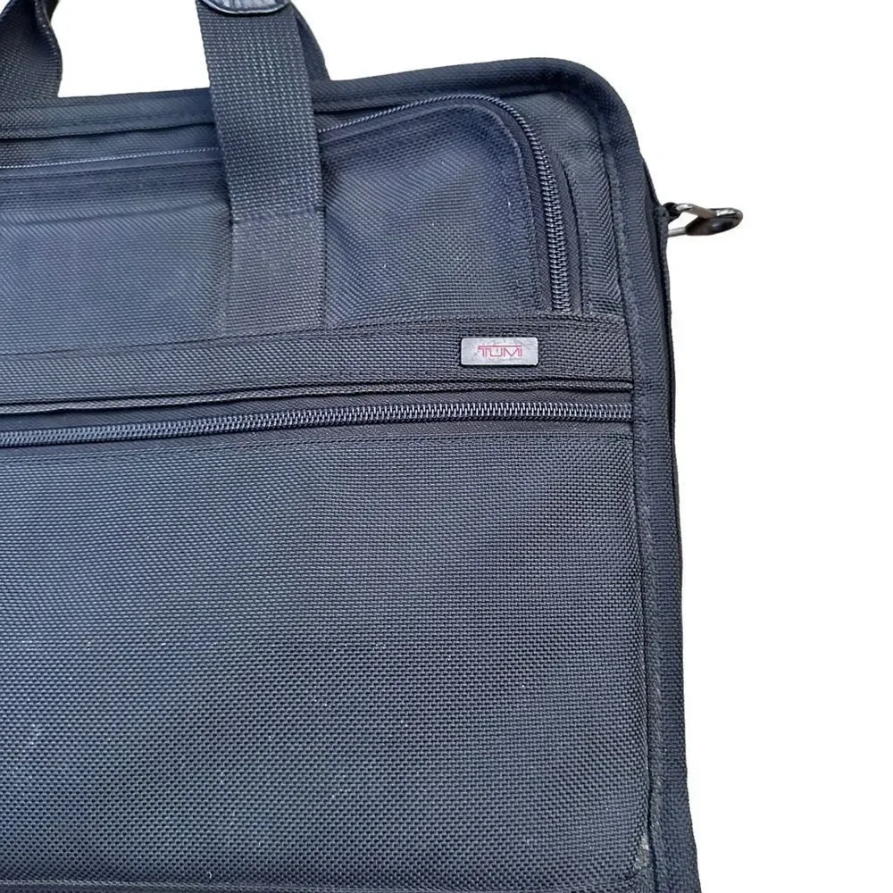 Tumi ~ Black Alpha Gen 4 Ballistic Nylon Slim Laptop Briefcase ~ Style 26011D4